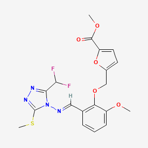 molecular formula C19H18F2N4O5S B5795822 methyl 5-{[2-({[3-(difluoromethyl)-5-(methylthio)-4H-1,2,4-triazol-4-yl]imino}methyl)-6-methoxyphenoxy]methyl}-2-furoate 