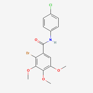 molecular formula C16H15BrClNO4 B5795846 2-bromo-N-(4-chlorophenyl)-3,4,5-trimethoxybenzamide 