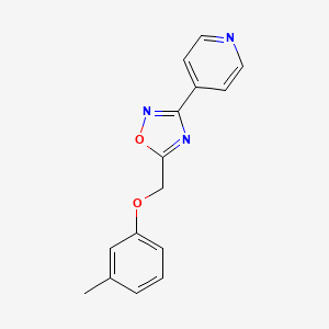 4-{5-[(3-methylphenoxy)methyl]-1,2,4-oxadiazol-3-yl}pyridine