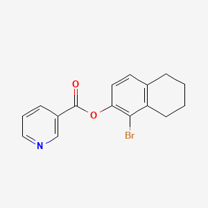 molecular formula C16H14BrNO2 B5795939 1-bromo-5,6,7,8-tetrahydro-2-naphthalenyl nicotinate 