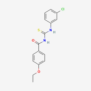 molecular formula C16H15ClN2O2S B5795967 N-{[(3-chlorophenyl)amino]carbonothioyl}-4-ethoxybenzamide 