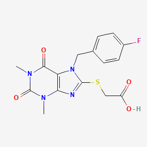 molecular formula C16H15FN4O4S B5795994 {[7-(4-fluorobenzyl)-1,3-dimethyl-2,6-dioxo-2,3,6,7-tetrahydro-1H-purin-8-yl]thio}acetic acid 