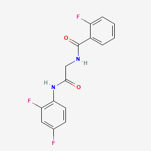 molecular formula C15H11F3N2O2 B5796054 N-{2-[(2,4-difluorophenyl)amino]-2-oxoethyl}-2-fluorobenzamide 