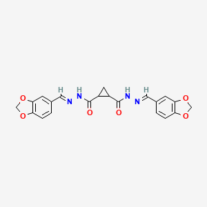 molecular formula C21H18N4O6 B5796143 N'~1~,N'~2~-bis(1,3-benzodioxol-5-ylmethylene)-1,2-cyclopropanedicarbohydrazide 