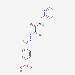 4-(2-{oxo[(2-pyridinylmethyl)amino]acetyl}carbonohydrazonoyl)benzoic acid