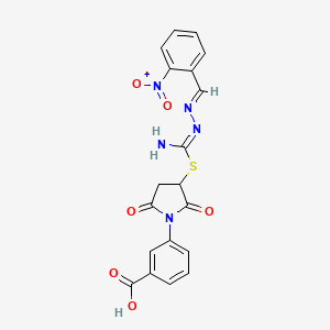 molecular formula C19H15N5O6S B5796171 3-[3-({imino[2-(2-nitrobenzylidene)hydrazino]methyl}thio)-2,5-dioxo-1-pyrrolidinyl]benzoic acid 