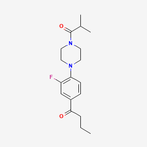 molecular formula C18H25FN2O2 B5796179 1-[3-fluoro-4-(4-isobutyryl-1-piperazinyl)phenyl]-1-butanone 
