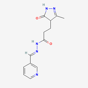 molecular formula C13H15N5O2 B5796184 3-(3-methyl-5-oxo-4,5-dihydro-1H-pyrazol-4-yl)-N'-(3-pyridinylmethylene)propanohydrazide 