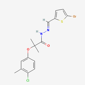 molecular formula C16H16BrClN2O2S B5796199 N'-[(5-bromo-2-thienyl)methylene]-2-(4-chloro-3-methylphenoxy)-2-methylpropanohydrazide 