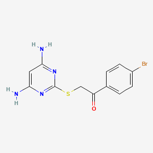 molecular formula C12H11BrN4OS B5796220 1-(4-bromophenyl)-2-[(4,6-diamino-2-pyrimidinyl)thio]ethanone 