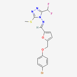 molecular formula C16H13BrF2N4O2S B5796263 N-({5-[(4-bromophenoxy)methyl]-2-furyl}methylene)-3-(difluoromethyl)-5-(methylthio)-4H-1,2,4-triazol-4-amine 