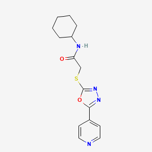 molecular formula C15H18N4O2S B5796266 N-cyclohexyl-2-{[5-(4-pyridinyl)-1,3,4-oxadiazol-2-yl]thio}acetamide 