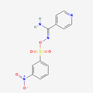 N'-{[(3-nitrophenyl)sulfonyl]oxy}-4-pyridinecarboximidamide