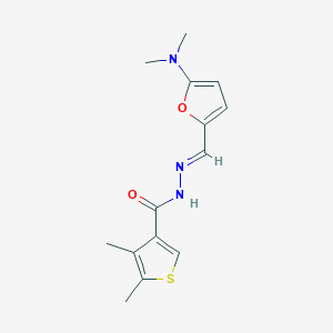 molecular formula C14H17N3O2S B5796300 N'-{[5-(dimethylamino)-2-furyl]methylene}-4,5-dimethyl-3-thiophenecarbohydrazide 