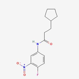 molecular formula C14H17FN2O3 B5796312 3-cyclopentyl-N-(4-fluoro-3-nitrophenyl)propanamide 