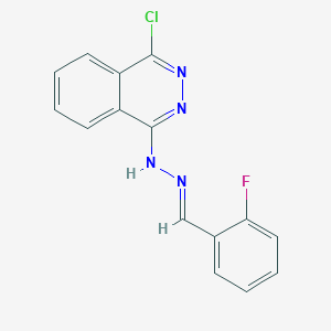 molecular formula C15H10ClFN4 B5796336 2-fluorobenzaldehyde (4-chloro-1-phthalazinyl)hydrazone 