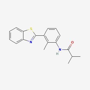 molecular formula C18H18N2OS B5796352 N-[3-(1,3-benzothiazol-2-yl)-2-methylphenyl]-2-methylpropanamide 