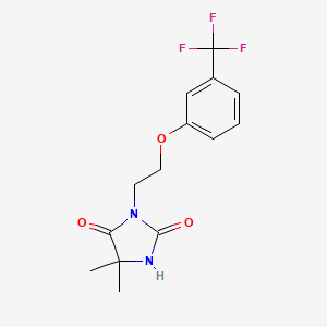 molecular formula C14H15F3N2O3 B5796375 5,5-dimethyl-3-{2-[3-(trifluoromethyl)phenoxy]ethyl}-2,4-imidazolidinedione 