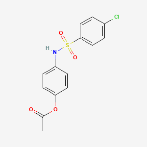 molecular formula C14H12ClNO4S B5796387 4-{[(4-chlorophenyl)sulfonyl]amino}phenyl acetate 