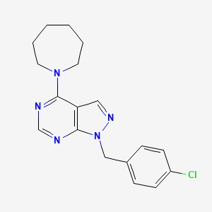 molecular formula C18H20ClN5 B5796405 4-(1-azepanyl)-1-(4-chlorobenzyl)-1H-pyrazolo[3,4-d]pyrimidine 