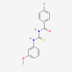 molecular formula C15H13FN2O2S B5796411 4-fluoro-N-{[(3-methoxyphenyl)amino]carbonothioyl}benzamide 