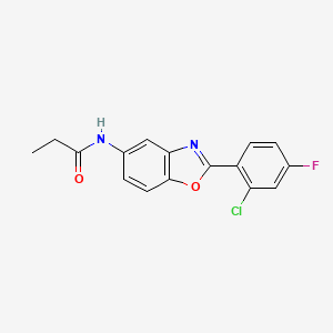 molecular formula C16H12ClFN2O2 B5796436 N-[2-(2-chloro-4-fluorophenyl)-1,3-benzoxazol-5-yl]propanamide 