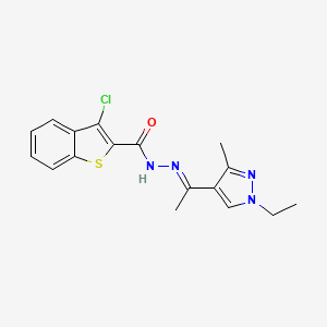 molecular formula C17H17ClN4OS B5796462 3-chloro-N'-[1-(1-ethyl-3-methyl-1H-pyrazol-4-yl)ethylidene]-1-benzothiophene-2-carbohydrazide 