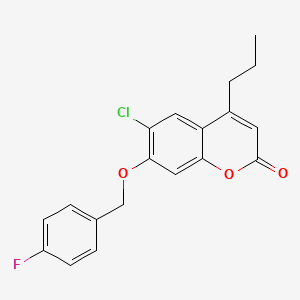 molecular formula C19H16ClFO3 B5796477 6-chloro-7-[(4-fluorobenzyl)oxy]-4-propyl-2H-chromen-2-one 