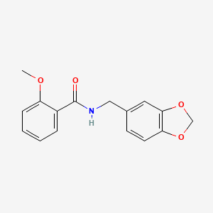 molecular formula C16H15NO4 B5796483 N-(1,3-benzodioxol-5-ylmethyl)-2-methoxybenzamide 