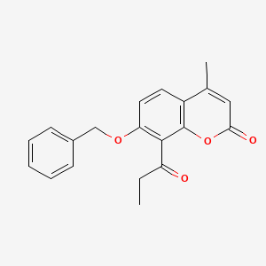 molecular formula C20H18O4 B5796493 7-(benzyloxy)-4-methyl-8-propionyl-2H-chromen-2-one 