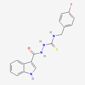molecular formula C17H15FN4OS B5796510 N-(4-fluorobenzyl)-2-(1H-indol-3-ylcarbonyl)hydrazinecarbothioamide 
