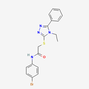 N-(4-bromophenyl)-2-[(4-ethyl-5-phenyl-4H-1,2,4-triazol-3-yl)thio]acetamide