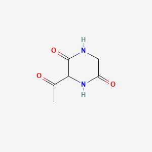 molecular formula C6H8N2O3 B579655 3-Acetylpiperazine-2,5-dione CAS No. 18746-97-9