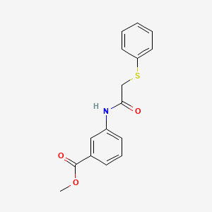 molecular formula C16H15NO3S B5796582 methyl 3-{[(phenylthio)acetyl]amino}benzoate 