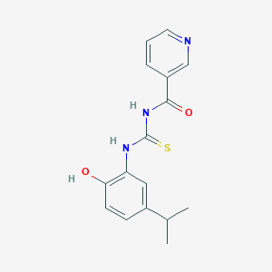 molecular formula C16H17N3O2S B5796605 N-{[(2-hydroxy-5-isopropylphenyl)amino]carbonothioyl}nicotinamide 
