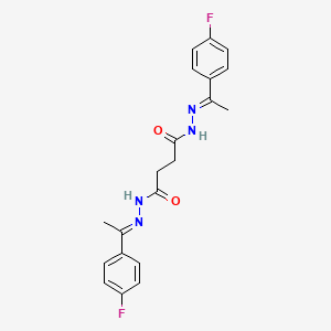 molecular formula C20H20F2N4O2 B5796619 N'~1~,N'~4~-bis[1-(4-fluorophenyl)ethylidene]succinohydrazide 