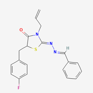 molecular formula C20H18FN3OS B5796634 benzaldehyde [3-allyl-5-(4-fluorobenzyl)-4-oxo-1,3-thiazolidin-2-ylidene]hydrazone 
