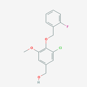 molecular formula C15H14ClFO3 B5796646 {3-chloro-4-[(2-fluorobenzyl)oxy]-5-methoxyphenyl}methanol 