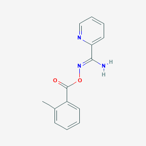 molecular formula C14H13N3O2 B5796655 N'-[(2-methylbenzoyl)oxy]-2-pyridinecarboximidamide 