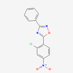 molecular formula C14H8ClN3O3 B5796661 5-(2-chloro-4-nitrophenyl)-3-phenyl-1,2,4-oxadiazole 