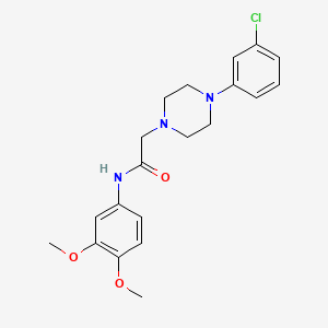molecular formula C20H24ClN3O3 B5796665 2-[4-(3-chlorophenyl)-1-piperazinyl]-N-(3,4-dimethoxyphenyl)acetamide 