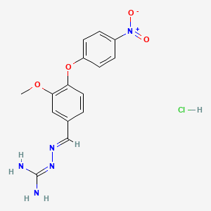 molecular formula C15H16ClN5O4 B5796693 N''-[3-methoxy-4-(4-nitrophenoxy)benzylidene]carbonohydrazonic diamide hydrochloride 