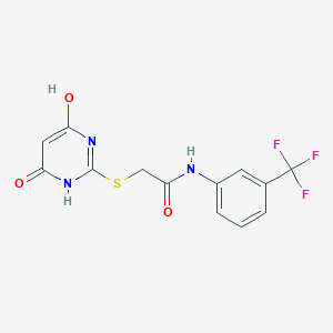 2-[(6-hydroxy-4-oxo-1,4-dihydro-2-pyrimidinyl)thio]-N-[3-(trifluoromethyl)phenyl]acetamide