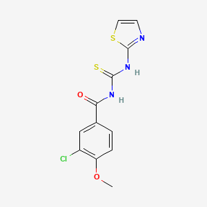 3-chloro-4-methoxy-N-[(1,3-thiazol-2-ylamino)carbonothioyl]benzamide