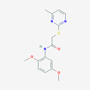 molecular formula C15H17N3O3S B5796831 N-(2,5-dimethoxyphenyl)-2-[(4-methyl-2-pyrimidinyl)thio]acetamide 
