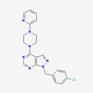molecular formula C21H20ClN7 B5796846 1-(4-chlorobenzyl)-4-[4-(2-pyridinyl)-1-piperazinyl]-1H-pyrazolo[3,4-d]pyrimidine 