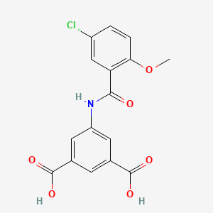 molecular formula C16H12ClNO6 B5796872 5-[(5-chloro-2-methoxybenzoyl)amino]isophthalic acid 