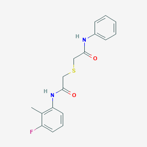 molecular formula C17H17FN2O2S B5796886 2-[(2-anilino-2-oxoethyl)thio]-N-(3-fluoro-2-methylphenyl)acetamide 