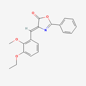 molecular formula C19H17NO4 B5796893 4-(3-ethoxy-2-methoxybenzylidene)-2-phenyl-1,3-oxazol-5(4H)-one 