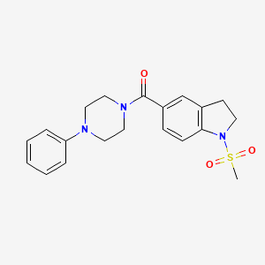 molecular formula C20H23N3O3S B5796913 1-(methylsulfonyl)-5-[(4-phenyl-1-piperazinyl)carbonyl]indoline 